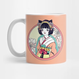 Japanese neko cat girl Mug